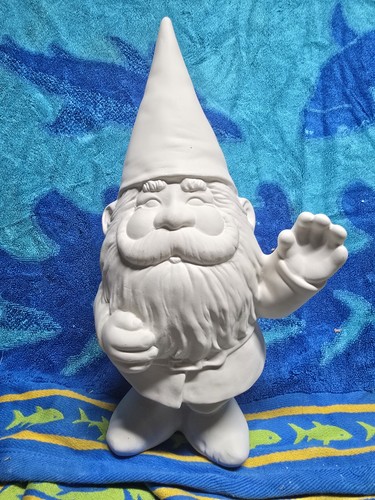 Tall waving garden gnome - waving,